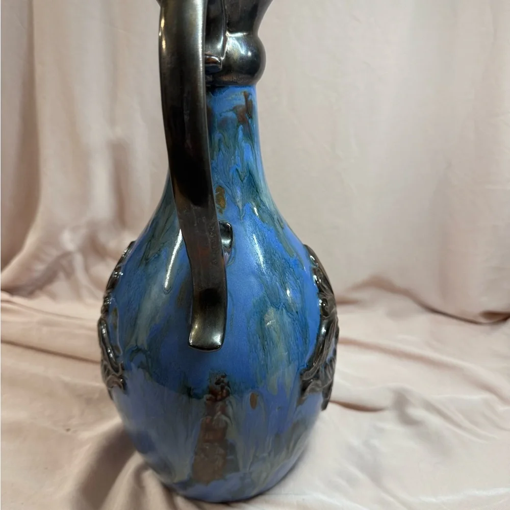 Blue and Silver Decorative Pitcher LAST CHANCE - Picture 2 of 3